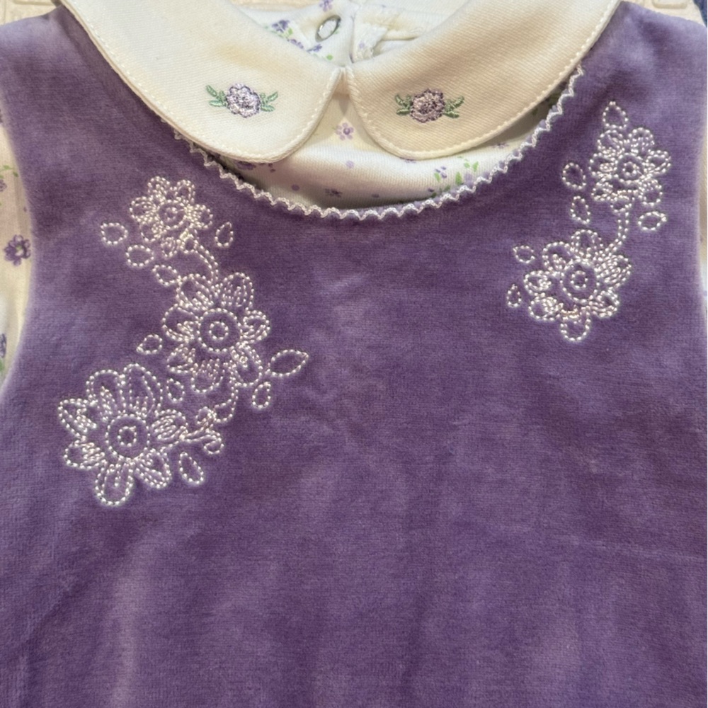 90s Little Me Lavender Peter Pan Collar Embroidered  Jumper Floral Blouse NWT - Picture 13 of 13